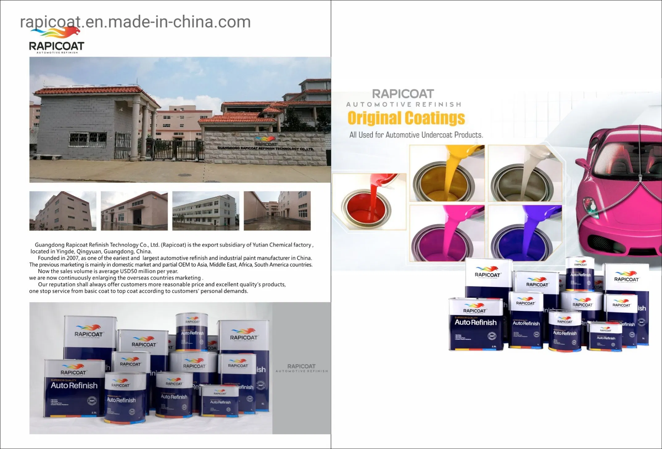 Car Refinish Paints Colors Acrylic Coat Acrylic Resin Automotive Repair Solid Colors China Supplies Guangzhou Factory