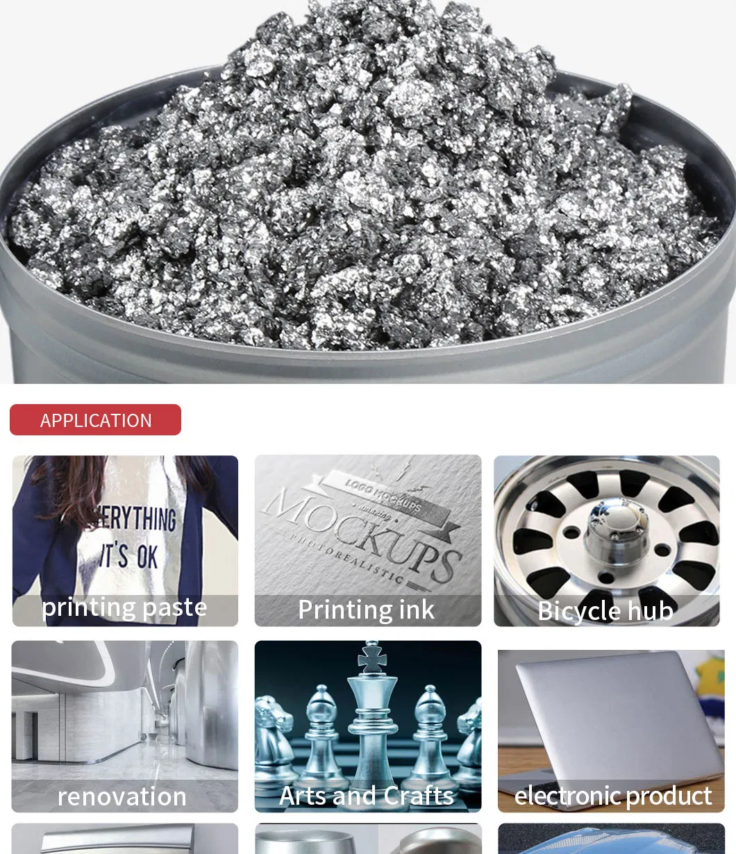 Chrome Mirror Effect Pigment Silver Aluminium Paste for Car Painting
