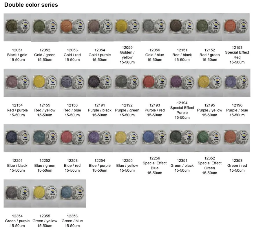 Duochrome Pigment Two Color Cosmetic Two Color Changing Mica Powder Pearlescent Pigment for Eye Shadow