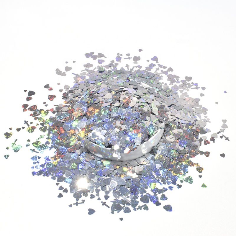 G1031p New Pet Starlight Gold Love Cross Glitter Various Sizes Mixed Nail Art Glitter Powder Factory Wholesale