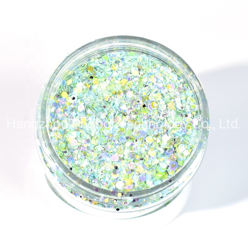 G9721dd Factory Supply Clear Polyester Glitter New Neon Color Mixed Hexagonal Glitter Nail Polish DIY Decoration Glitter Powder