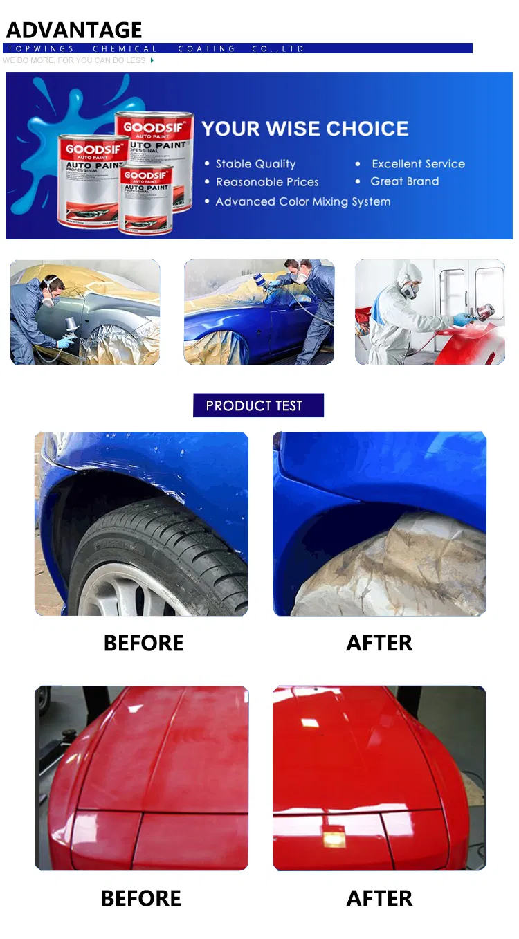Goodsif High Gloss and Best Price 2K Clear Coat Varnish for Car Auto Car Paint Automotive Paint