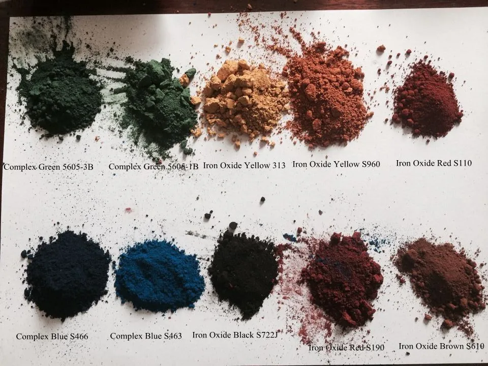 High Quality Inorganic Pigment Iron Oxide Red Yellow Blue Green for Plastic