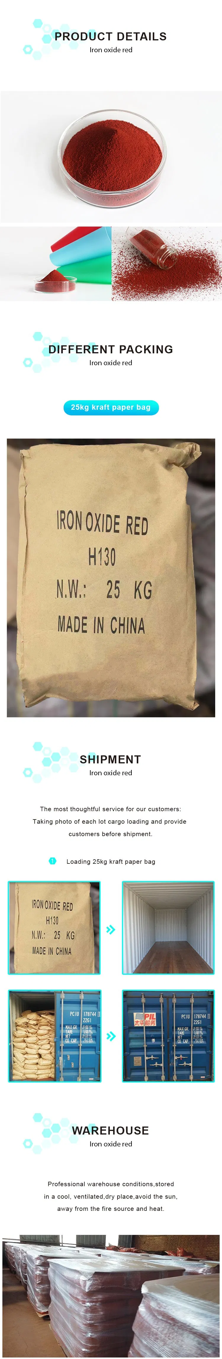 Red Iron Oxide Fengda 1332-37-2 Pigment Manufacturer H130 190 Iron Oxide Red
