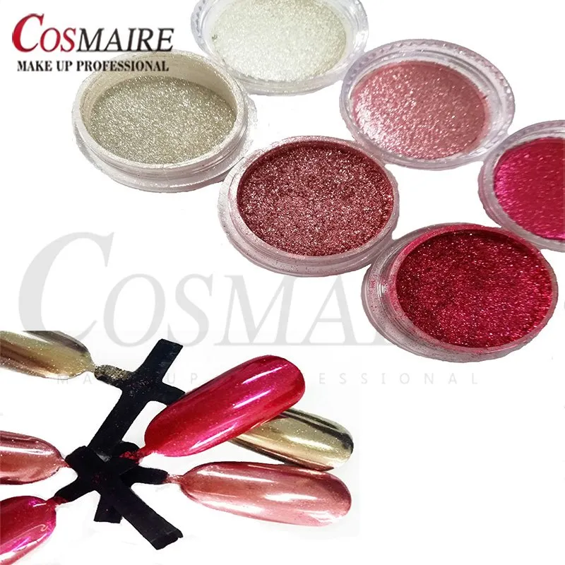 Romantic Rose Date Chrome Gold Rose Metallic Nail Polish Powder