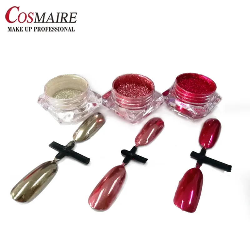 Romantic Rose Date Chrome Gold Rose Metallic Nail Polish Powder